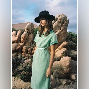 LACK OF COLOR THE GROVE BLACK WOOL FEDORA HAT WITH BLACK BAND NEW WITH TAGS